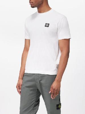 Stone Island - Logo-patch Cotton-jersey T-shirt - Mens - White - XXL