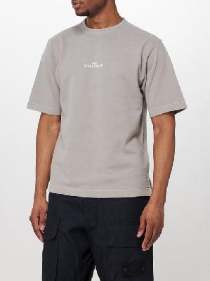 Stone Island - Closed Loop Logo-print Cotton-jersey T-shirt - Mens - Grey - 3XL