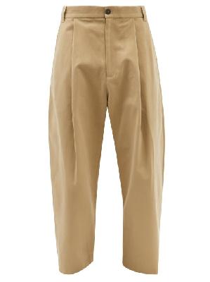 Studio Nicholson - Sorte Pleated Cotton-twill Wide-leg Trousers - Mens - Tan - S