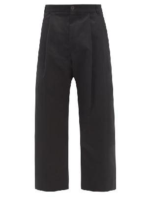 Studio Nicholson - Sorte Pleated Cotton-twill Wide-leg Trousers - Mens - Black - XS