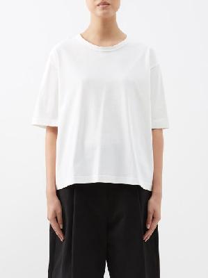 Studio Nicholson - Lee Cotton-jersey Cropped Oversized T-shirt - Womens - White - 0
