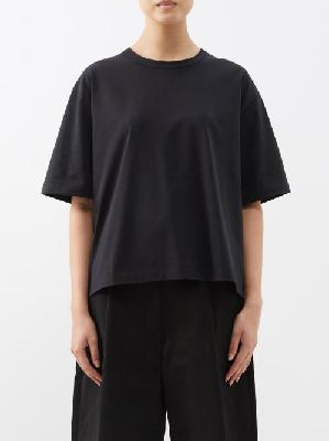 Studio Nicholson - Lee Cotton-jersey Cropped Oversized T-shirt - Womens - Black - 0
