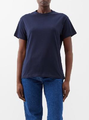 Studio Nicholson - Perfect Cotton-jersey T-shirt - Womens - Dark Navy - 0