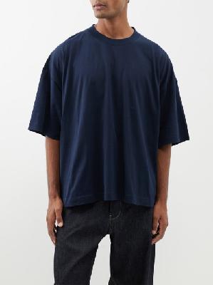 Studio Nicholson - Oversized Midweight Cotton Jersey T-shirt - Mens - Navy - L