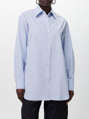 Studio Nicholson - Santos Cotton-blend Oxford Overshirt - Womens - Light Blue - 1