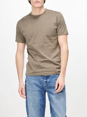 Sunspel - Crew Neck Supima-cotton T-shirt - Mens - Khaki - L