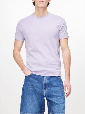 Sunspel - Crew Neck Supima-cotton T-shirt - Mens - Lilac - L