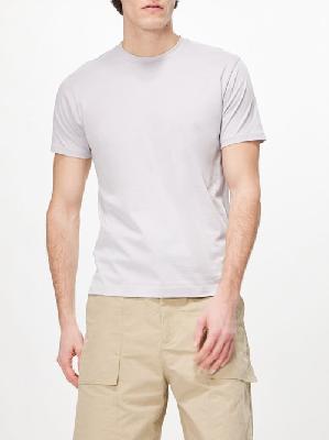 Sunspel - Riviera Supima Cotton-jersey T-shirt - Mens - Light Grey - M