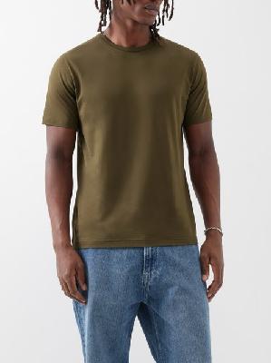 Sunspel - Supima-cotton Jersey T-shirt - Mens - Olive - M