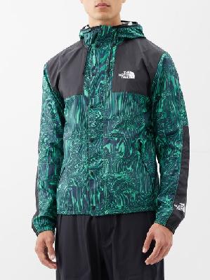 The North Face - Seasonal Mountain Abstract-print Hooded Jacket - Mens - Green Black - M