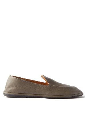 The Row - Canal Almond-toe Leather Loafers - Womens - Grey - 36.5 EU/IT