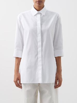 The Row - Elada Cotton-poplin Shirt - Womens - White - XS