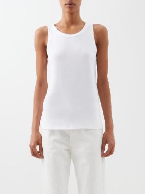 The Row - Frankie Scoop-neck Organic-cotton Jersey Tank Top - Womens - White - XS