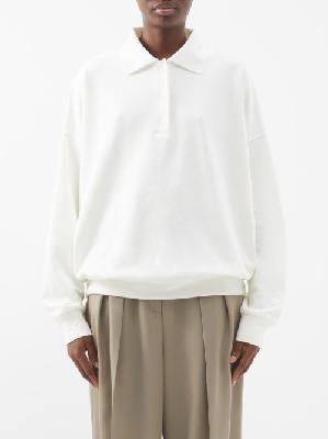 The Row - Corzas Cotton-terry Polo Sweatshirt - Womens - Ivory - L