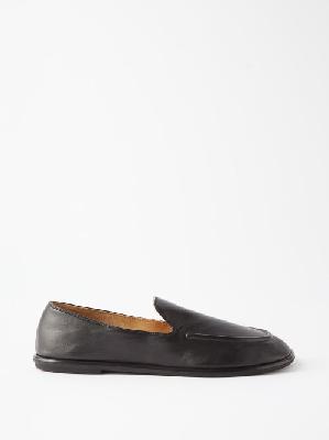 The Row - Canal Grained-leather Loafers - Womens - Black - 35 EU/IT
