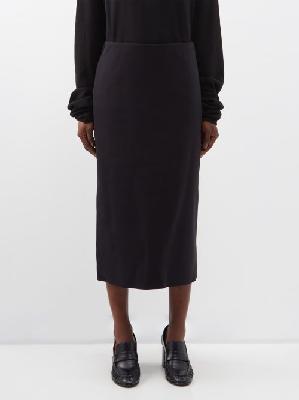 The Row - Alumo Crepe Midi Skirt - Womens - Black - L