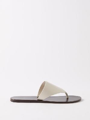 The Row - Avery Leather Sandals - Womens - White Black - 35 EU/IT