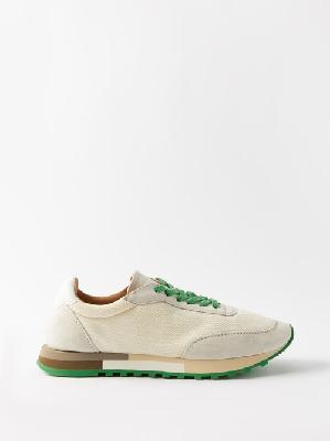 The Row - Owen Suede And Mesh Trainers - Womens - Cream Green - 35 EU/IT