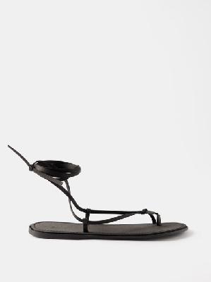 The Row - Knot Satin Wraparound-strap Sandals - Womens - Black - 36 EU/IT