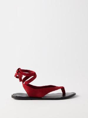 The Row - Beach Leather Sandals - Womens - Red - 35 EU/IT