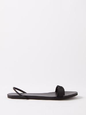 The Row - Bow Silk-faille And Leather Slingback Sandals - Womens - Black - 36.5 EU/IT