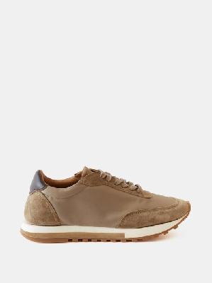The Row - Owen Runner Suede And Canvas Trainers - Womens - Grey Beige - 35.5 EU/IT