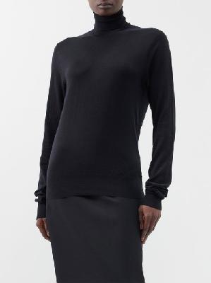 The Row - Eva High-neck Cashmere Sweater - Womens - Black - L