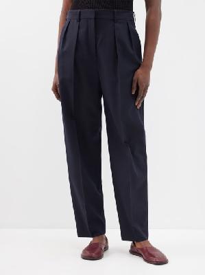The Row - Corby Pleated Wool-twill Trousers - Womens - Navy - 0 US