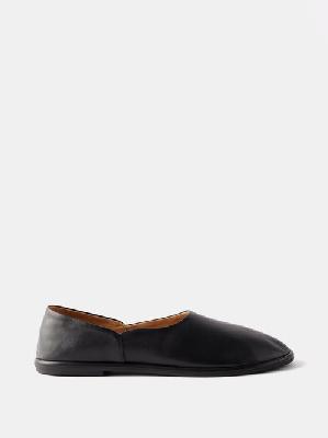 The Row - Canal Collapsible-heel Leather Loafers - Womens - Black - 36 EU/IT