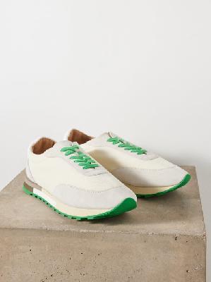 The Row - Owen Mesh And Suede Low-top Trainers - Mens - Cream Green - 40 EU