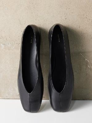 The Row - Eva Two Nappa Leather Ballet Flats - Womens - Black - 35 EU/IT