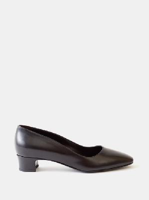 The Row - Luisa 35 Block-heel Leather Pumps - Womens - Black - 36.5 EU/IT