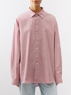 The Row - Attica Oversized Cotton-poplin Shirt - Womens - Pale Pink - M