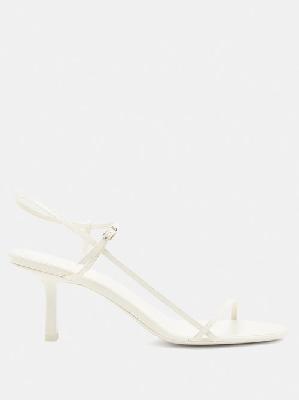 The Row - Bare Mid-heel Leather Slingback Sandals - Womens - White - 35 EU/IT