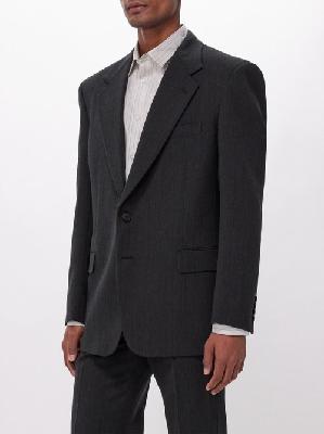 The Row - Phil Wool-twill Oversized Suit Jacket - Mens - Grey Multi - S
