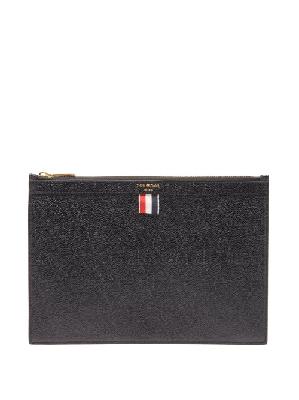 Thom Browne - Pebbled-leather Pouch - Mens - Black - ONE SIZE