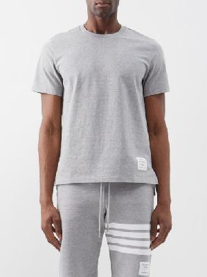 Thom Browne - Slit-hem Cotton-jersey T-shirt - Mens - Light Grey - 00