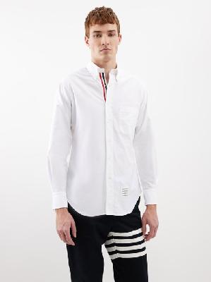 Thom Browne - Tricolour-placket Cotton Oxford Shirt - Mens - White - 2