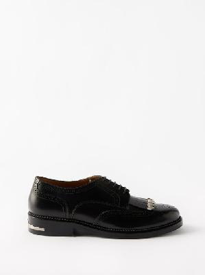 Toga Virilis - Polida Fringed-leather Derby Shoes - Mens - Black - 40 EU