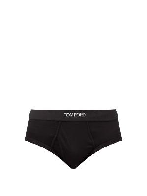 Tom Ford - Logo-jacquard Cotton-blend Briefs - Mens - Black - XS