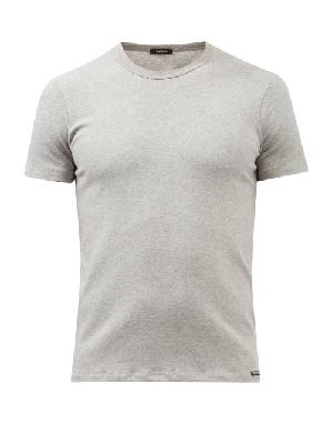 Tom Ford - Logo-label Cotton-blend Jersey Pyjama Top - Mens - Grey - M