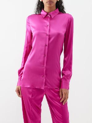 Tom Ford - Silk-blend Satin Shirt - Womens - Bright Pink - 38 IT