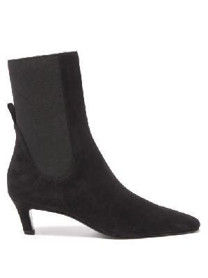 Toteme - Kitten-heel 60 Suede Ankle Boots - Womens - Black - 35 EU/IT