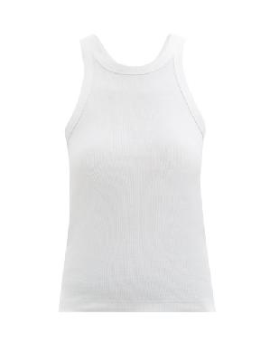 Toteme - Espera Ribbed Organic Cotton-blend Tank Top - Womens - White - XXS