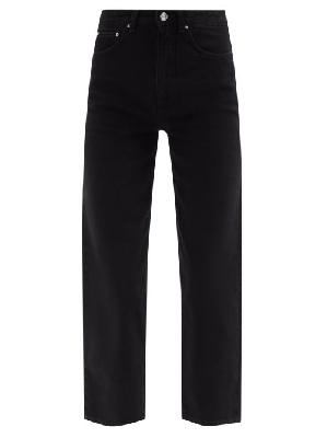 Toteme - High-rise Cropped Wide-leg Jeans - Womens - Black - 24