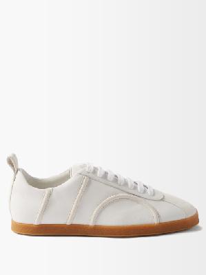 Toteme - Monogram Leather And Suede Trainers - Womens - White - 36 EU/IT