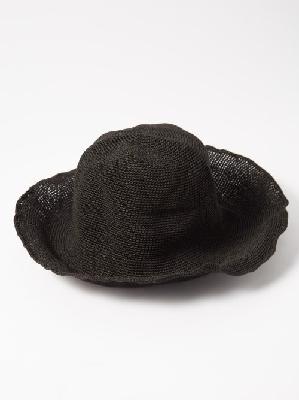 Toteme - Woven Paper Hat - Womens - Black - ONE SIZE