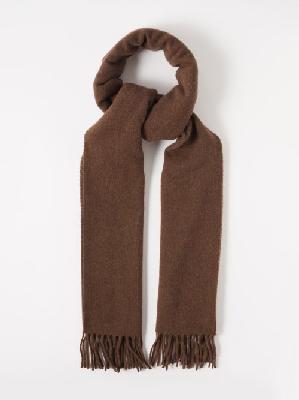 Toteme - Fringed Wool Scarf - Womens - Brown - ONE SIZE