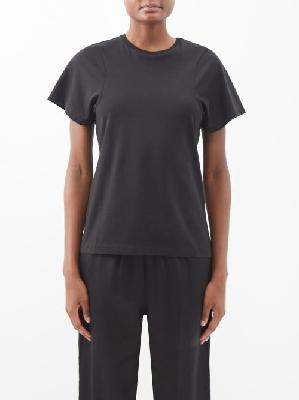 Toteme - Curved-seam Organic-cotton T-shirt - Womens - Black - L