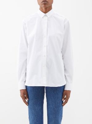 Toteme - Point-collar Cotton-poplin Shirt - Womens - White - 36 GER